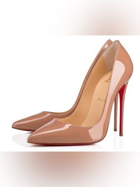 Christian Louboutin Patent Calf Pigalle 120 Pump in Nude